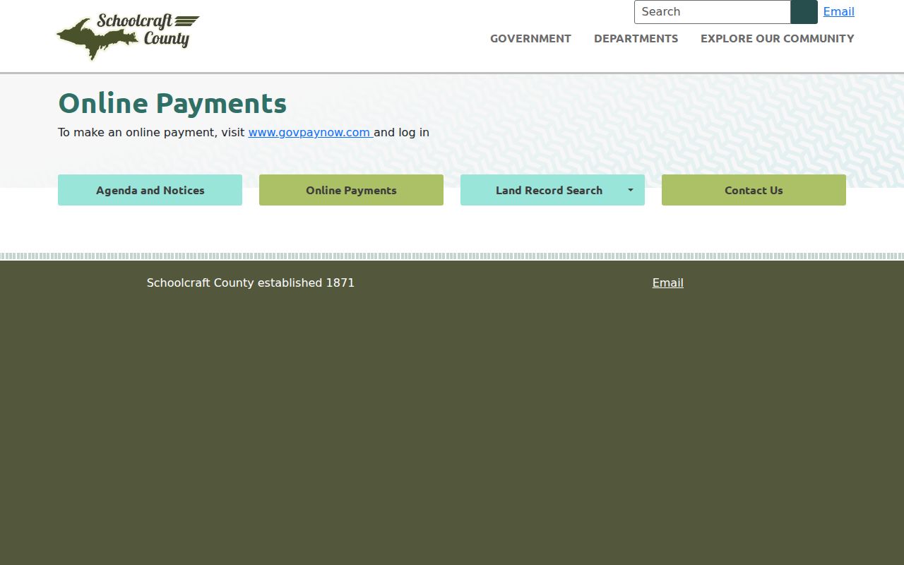 Schoolcraft County traffic court records county payment redirect to GovPayNow
